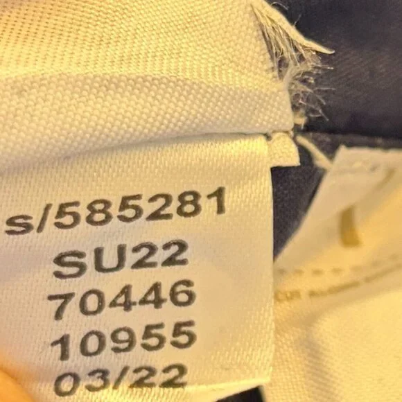 Ann Taylor Smocked Scalloped Tiered Maxi Dress XL navy blue white ruffle - Picture 10 of 10